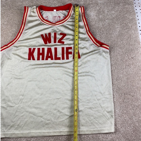 Wiz Khalifa Taylor Gang 60 Or Die Basketball Jersey Mens XL Cream Red - Picture 5 of 8